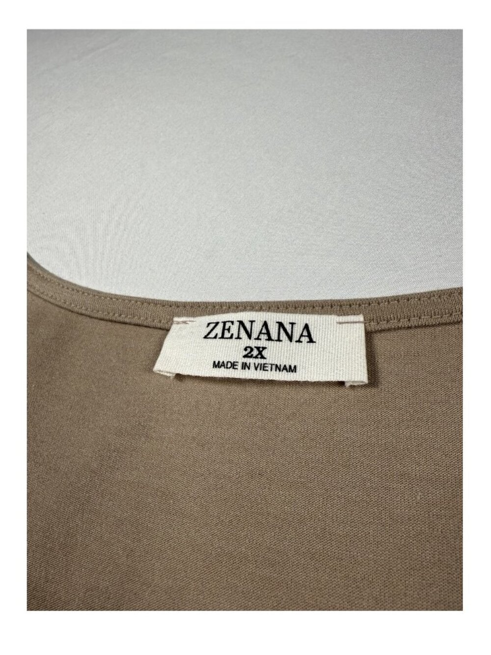 Zenana 2X Taupe Brown Tiered Sleeveless Babydoll Swing Tunic Top - Picture 3 of 7